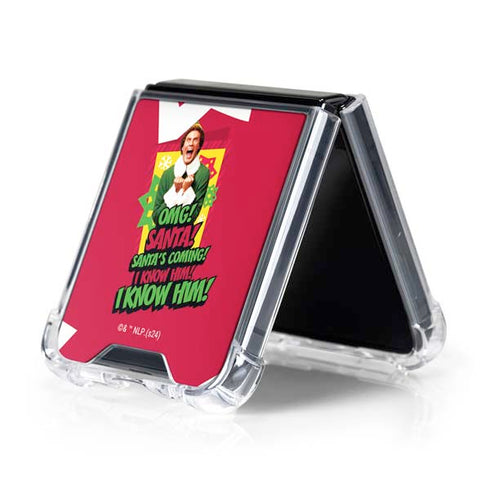 Elf OMG Santas Coming Galaxy Z Flip5 5G Clear Case
