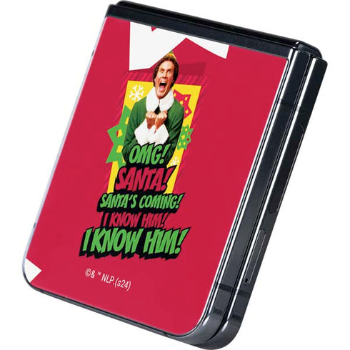 Elf OMG Santas Coming Galaxy Z Flip5 5G Skin