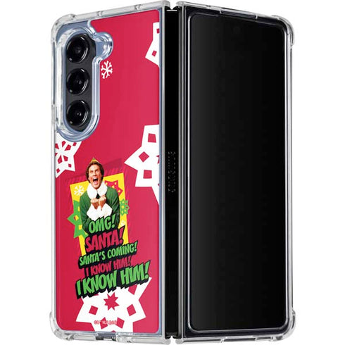 Elf OMG Santas Coming Galaxy Z Fold5 5G Clear Case
