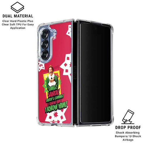Elf OMG Santas Coming Galaxy Z Fold7 Clear Case