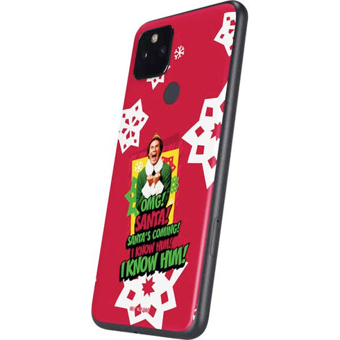 Elf OMG Santas Coming Google Pixel 4a 5G Skin