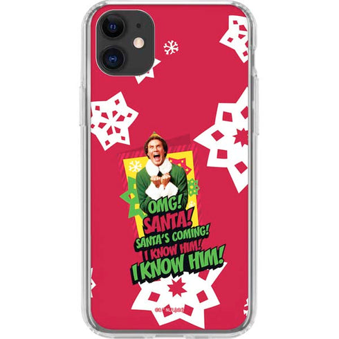 Elf OMG Santas Coming iPhone 11 Clear Case