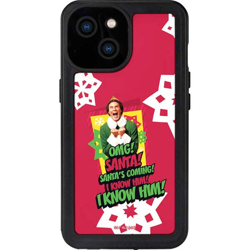 Elf OMG Santas Coming iPhone 13 Mini Waterproof Case