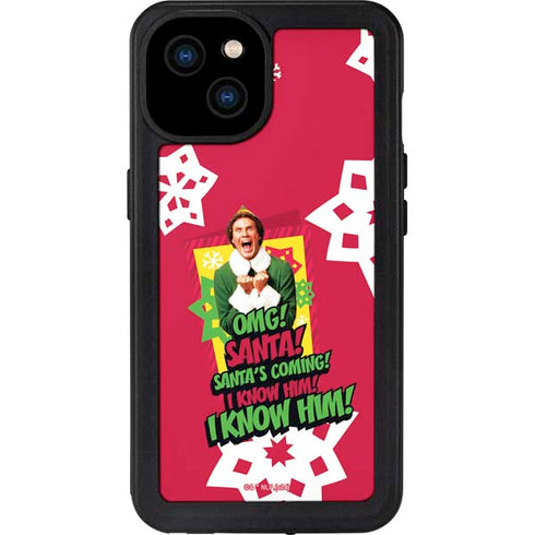 Elf OMG Santas Coming iPhone 15 Plus Waterproof Case