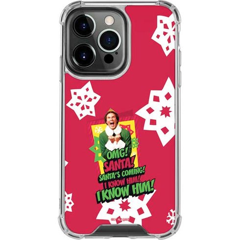Elf OMG Santas Coming iPhone 15 Pro Clear Case