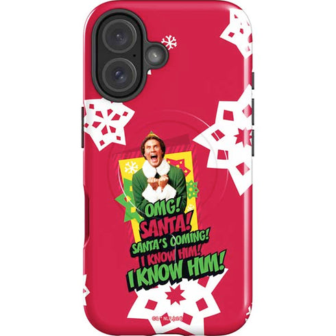 Elf OMG Santas Coming iPhone 16 Magsafe Impact Case