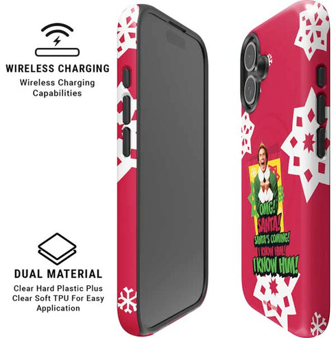 Elf OMG Santas Coming iPhone 16 Magsafe Impact Case