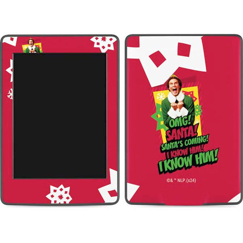 Elf OMG Santas Coming Amazon Kindle Skin
