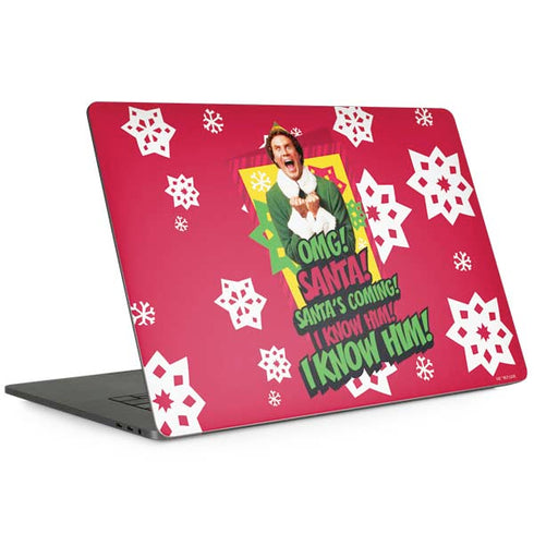 Elf OMG Santas Coming MacBook Skins