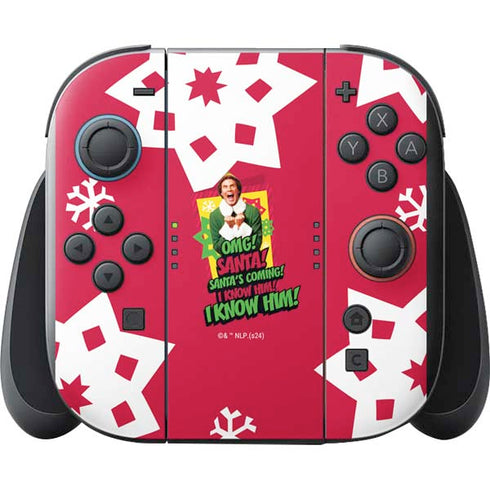 Elf OMG Santas Coming Nintendo Switch 2 (2025) with Joy-Con Skin