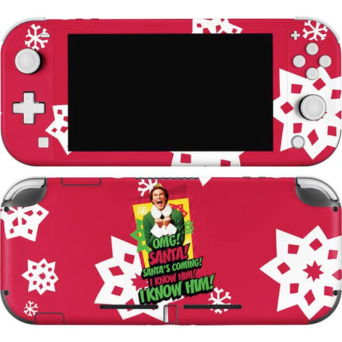 Elf OMG Santas Coming Nintendo Switch Lite Skin