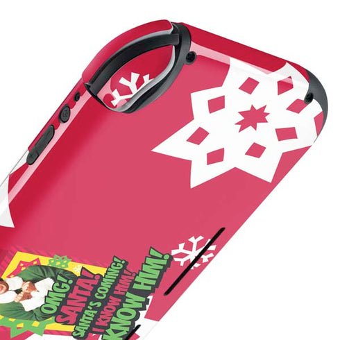Elf OMG Santas Coming Nintendo Switch Lite Skin