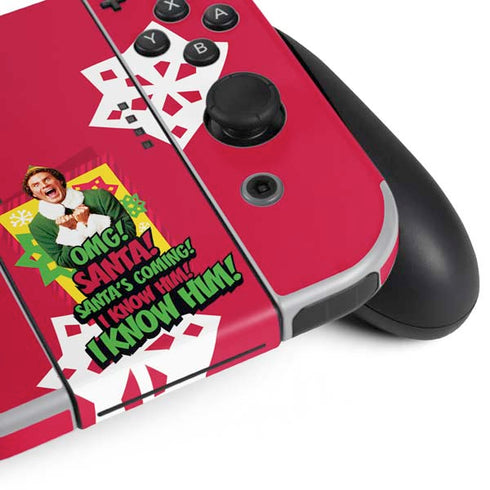Elf OMG Santas Coming Nintendo Switch OLED (2021) Skin
