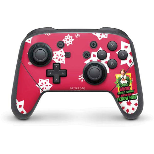 Elf OMG Santas Coming Nintendo Switch Pro Controller Skin