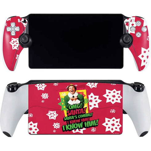 Elf OMG Santas Coming PlayStation Portal Remote Player Skin