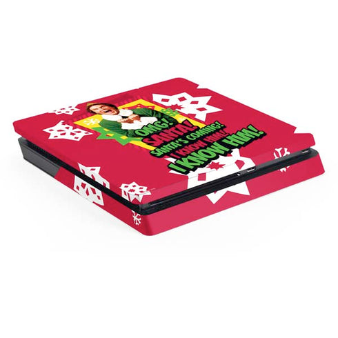 Elf OMG Santas Coming PS4 Slim Skin