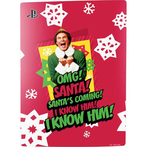 Elf OMG Santas Coming PS5 Console Skin