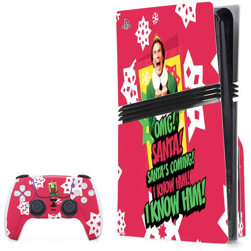 Elf OMG Santas Coming PS5 Pro Disk Bundle Skin
