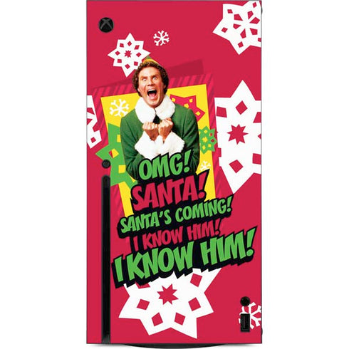 Elf OMG Santas Coming Xbox Series X Console Skin