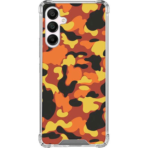 Orange Camo Galaxy A16 5G Clear Case