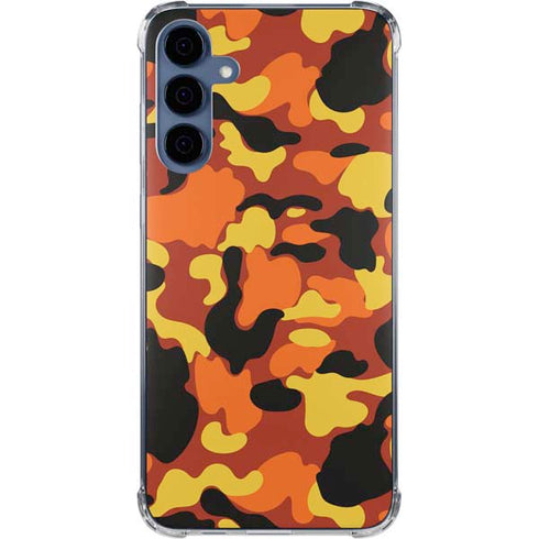 Orange Camo Galaxy A35 5G Clear Case