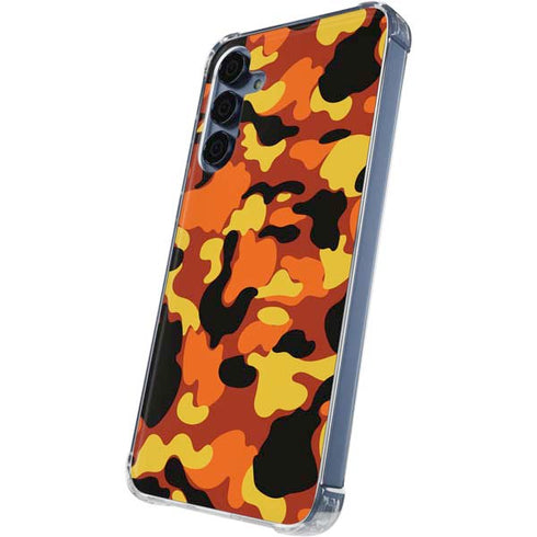 Orange Camo Galaxy A35 5G Clear Case