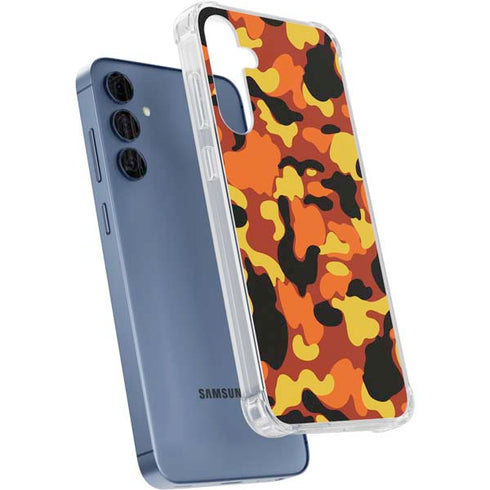 Orange Camo Galaxy A35 5G Clear Case