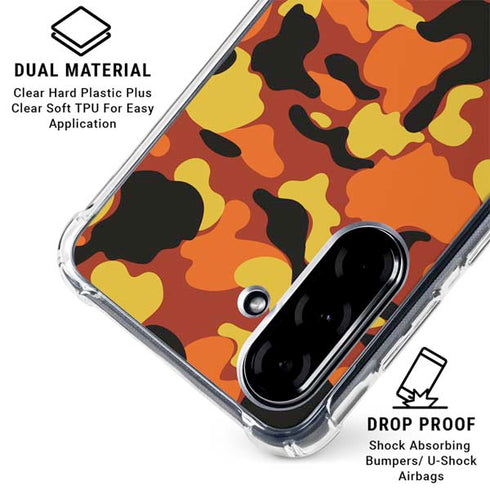 Orange Camo Galaxy A36 5G Clear Case