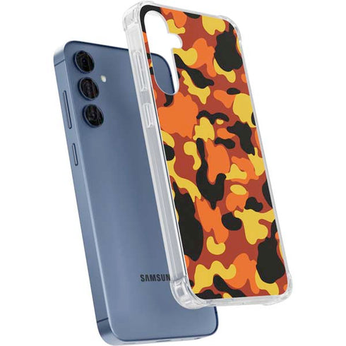 Orange Camo Galaxy A55 5G Clear Case