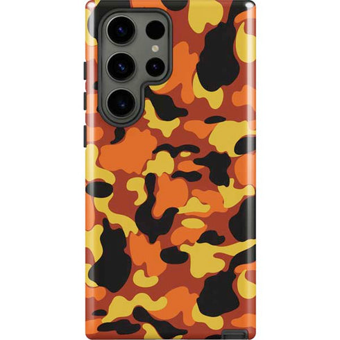 Orange Camo Galaxy S23 Ultra Pro Case