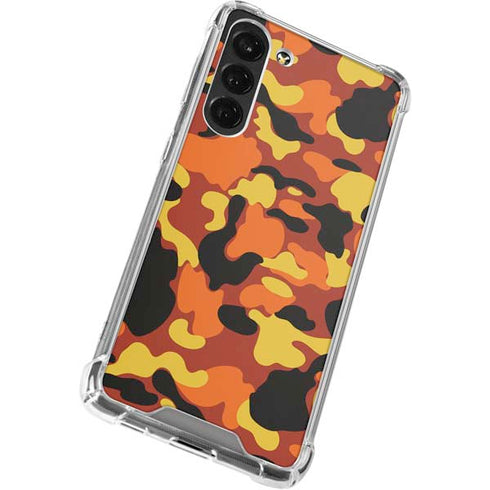 Orange Camo Galaxy S24 FE Clear Case