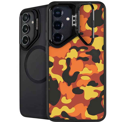 Orange Camo Galaxy S24 FE Kickstand Case