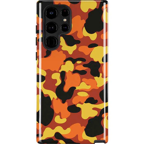 Orange Camo Galaxy Cases