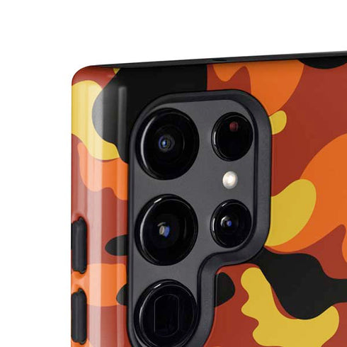 Orange Camo Galaxy S25 Ultra Impact Case