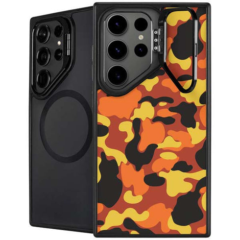 Orange Camo Galaxy Cases