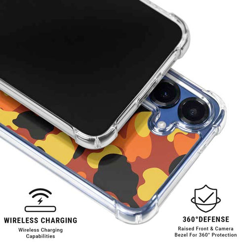 Orange Camo Galaxy S25 Plus Clear Case