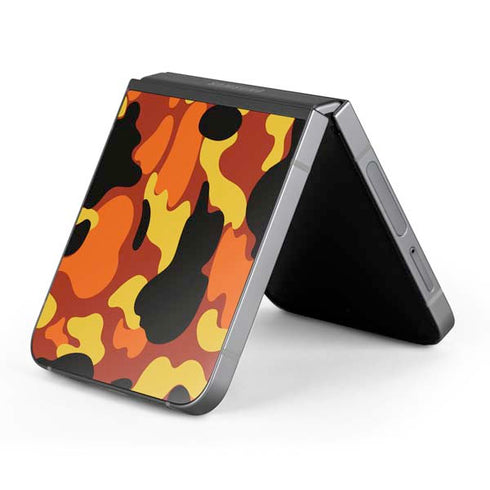 Orange Camo Galaxy Z Flip6 Skin