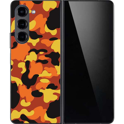 Orange Camo Galaxy Z Fold5 5G Skin