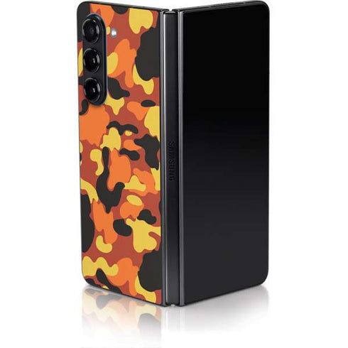 Orange Camo Galaxy Z Fold5 5G Skin