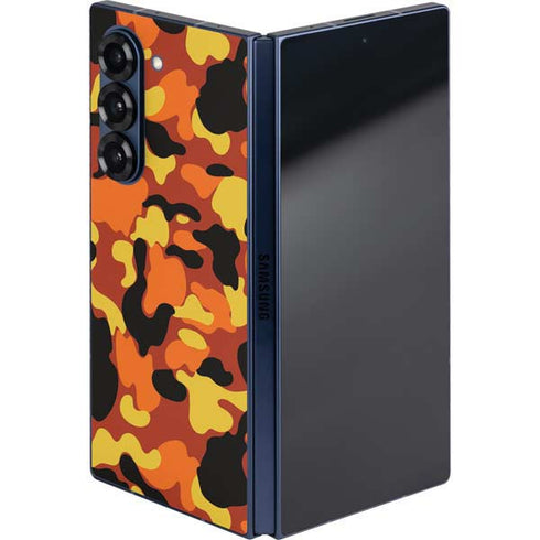 Orange Camo Galaxy Z Fold6 Skin