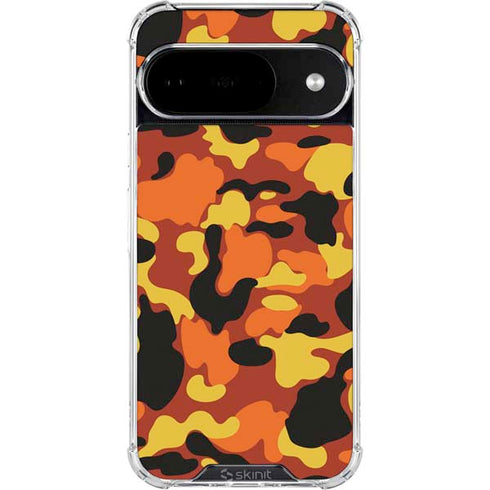 Orange Camo Google Pixel 10 Clear Case