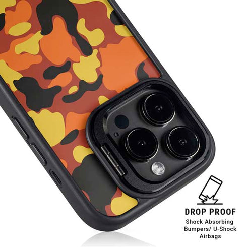 Orange Camo iPhone 13 Pro Kickstand Case