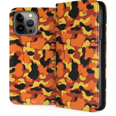 Orange Camo iPhone 13 Pro Max Folio Case