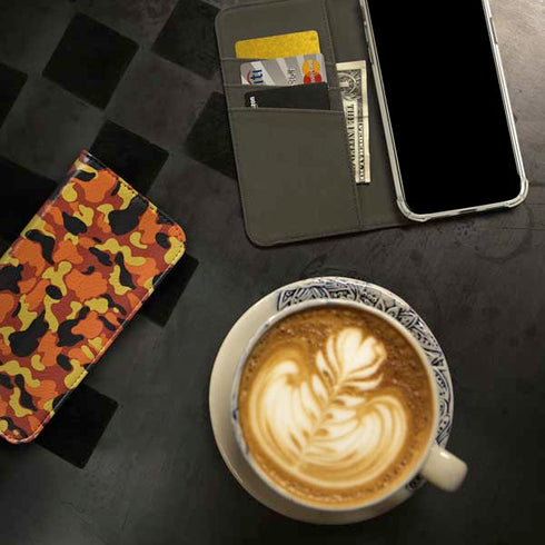Orange Camo iPhone 14 Folio Case