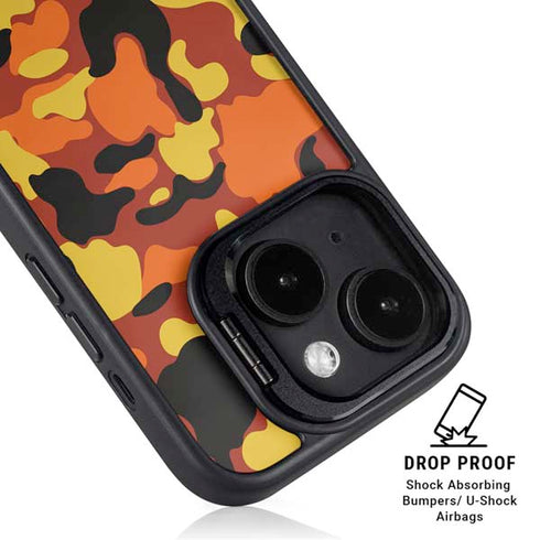 Orange Camo iPhone 14 Plus Kickstand Case
