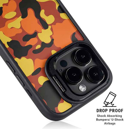 Orange Camo iPhone 14 Pro Kickstand Case