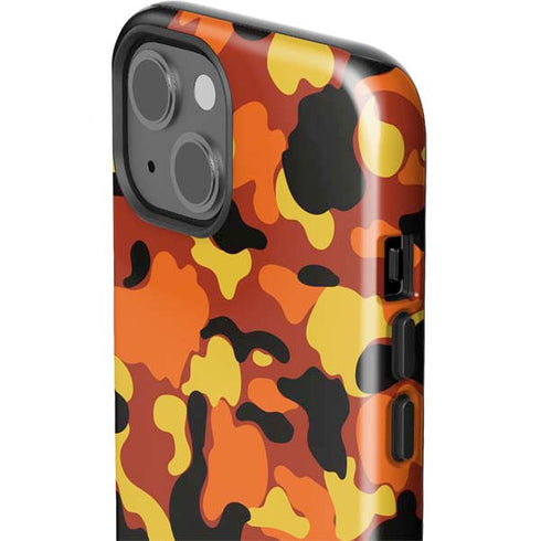 Orange Camo iPhone 15 Impact Case