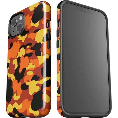 Orange Camo iPhone 15 Impact Case