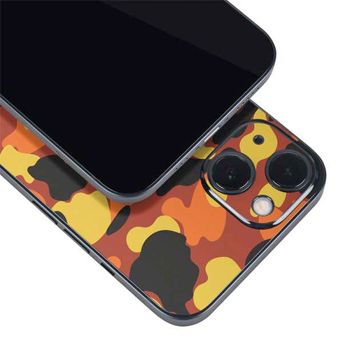 Orange Camo iPhone 15 Skin