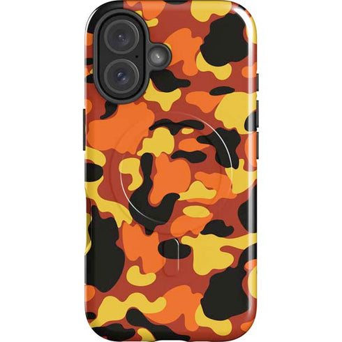 Orange Camo iPhone 16 Magsafe Impact Case